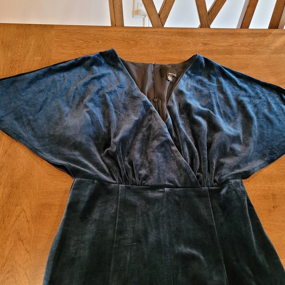 Anthropologie Greylin jumpsuit size S teal blue velvet. - Picture 4 of 11